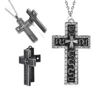 Pipihome Squids Necklace Game, Cross Necklace Pendant with secret compartment, Metal Character Inspiration Necklace for Women Men, Cool Merch Gifts for Fans Collectors