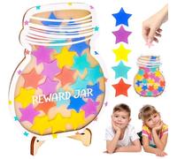 Pipihome Star Reward Jar for Kids' Behaviour, Potty Training & Daily Chores, Magnetic Star Chart Jar