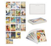 Pipilo Press Travel Postcards Vintage Bulk Set - 4 x 6 Inch, 40 Pack, Multicolor - Retro Travel Postcards for Mailing & Decor