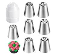Piping Bags and Nozzles Set, 7 Cake Decorating Nozzles with Piping Bags, Baking Accessories for Icing Piping Kit, Edible Cake Decorations Tools