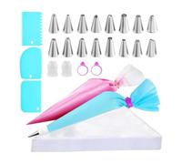 Piping Bags and Tips Set, Cake Decorating Kit, 16 Stainless Tips with Sturdy Layer, Anti Burst Bags with Refined Texture, 124-piece Baking Category, Pastry Dessert Tool for Beg