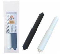 Piping Hot Art Works Toilet Paper Holder Replacement Rod - Spring Loaded Roller in Multiple Sizes & Colors - 2 Pack - Fits Standard & XL Toilet Paper Rolls (Black & White)