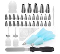 Piping Nozzle 58-Piece Cake Decorating Kit Stainless Steel Piping Nozzles Cream, for Cake, Cookie, Buttercream Baking Tool Set Icing Tips