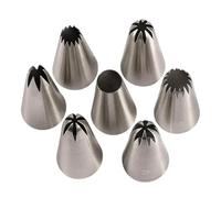 Piping Nozzle Kit 7Pcs/Set Rose Flower Nozzle Stainless Steel Pastry Icing Piping Tips Fondant Cupcake Cream Nozzles Cake Decorating Tools