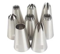 Piping Nozzle Kit 8pcs Piping Nozzles Set, Stainless Steel Icing, Cream Cake Tips for Dessert Biscuit Cup, Kitchen Accessories