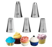 Piping Nozzle, Piping Tips Large Cake Decorating Tools, 5 PCS Large Piping Tips for Cupcakes Cookies DIY Cream Cake Decorating
