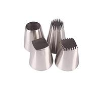 Piping Nozzle Set Large Tips with French Star Nozzle for Eclairs Churros Meringue,Square Icing Tip & Extra Large Round Icing Nozzle for Cake Cupcake Cookie Decorating