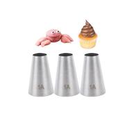Piping nozzles 3Pcs-1A-Stainless Steel Piping Tip- Large Round Open Tips, for Decorating Cupcakes Cakes Cookies Baking Tool Large