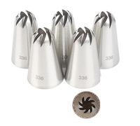 Piping Nozzles 5pcs/Set Large Icing Piping Nozzles for Decorating Cake Baking Cookie Cupcake Nozzle Stainless Steel Pastry Tips(336-5pcs)