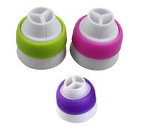 Piping Tip Coupler | Large Three-Color Nozzle Converter - Cream Piping Tip Fixed Ada-pter, Icing Cake Cupcake Decorating Tools