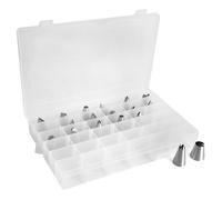 Piping Tip Organizer Box, 36 Grids Storage Container with Adjustable Dividers, Made with Clear Plastics, Compartment Container for Cake Decorating Tools, Baking Tools, Jewelry, Beads and Small Crafts