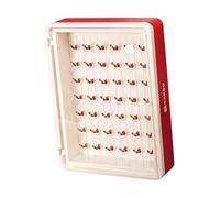 Piping Tip Organizer Box with Door, Transparent, Wall Mounted, Large Capacity, Easy Installation, Material for Kitchen, Baking Supplies, Househ, Red