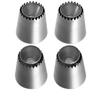 Piping Tips 4Pcs 2 Style Professional Stainless Steel Frosting/Icing Tips for Cake Decorating, Cupcake, Dessert, Biscuit Cake Piping