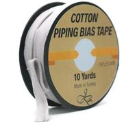 Piping Trim Bias Tape with Cord - 10 Yards - 65+ Colors - 1/2 Inch Decorative Sewing Trim for Upholstery Cushions Home Décor Crafting Clothing - Durable Cotton - Silver ID29