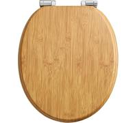 Pipishell O-Shaped Wooden Toilet Seat with Soft-Close Mechanism and Smooth Metal Hinges, MDF Slow Close Toilet Seat & Lid, Easy Assembly & Cleaning, Fits Most Bathroom Toilets