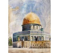 PIPISKY Stunning Paint-by-Number Products,Unique Artistic Experience,Ancient Islamic Mosque(40x50cm,Without Frame)