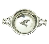 Pipistrelle Bat Chrome Plated Steel Quaich Bowl Scottish Quaich 23