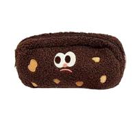 pipisweet 2 Pcs Cute Cookie Large Pencil Bag Kawaii Embroidery Expression Pencil Case for Student School Stationery Storge Bags(Coffee)
