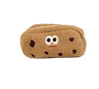 pipisweet 2 Pcs Cute Cookie Large Pencil Bag Kawaii Embroidery Expression Pencil Case for Student School Stationery Storge Bags(Khaki)