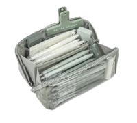 pipisweet 2 Pcs Multi-Functional Large Pencil Bag Multi-Layer Girl School Cases for Students Stationery Holder Bags Pen Case Supplies(Green)