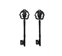 pipisweet 2pcs 82x31mm Antique Silver Color Skeleton Key Charm Creativity Pendant Gothic Style Accessories DIY Jewelry Making(Black)
