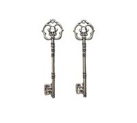 pipisweet 2pcs 82x31mm Antique Silver Color Skeleton Key Charm Creativity Pendant Gothic Style Accessories DIY Jewelry Making(Sliver)
