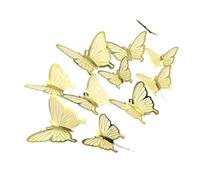 pipisweet DIY Stamping Gold Pink Butterfly Cake Toppers Happy Birthday Cake Decoration Wedding Party Decor Shower Dessert Baking Supplies(10pcs Beige)