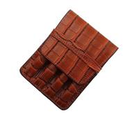 pipisweet Handmade PU Pen Holder for 4 Pens Crocodile Pattern Leather Pencil Case Pouch Storage Bag Stationery School Office Supplies(001-4)