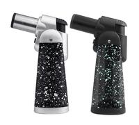 PIPITA Cigar Torch Lighter 2 Pack Windproof Firelighters Single Flame Blow Lighters Refillable Butane Gas Lighter, Cigar lighter for Men Gifts(Without Gas)