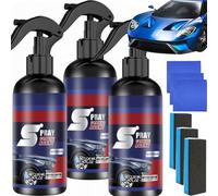 Pipiup Car Wax, 3 in 1 Ceramic Coating Spray, Spray Coating Agent, High Protection Quick Car Wax, Nano Scratch Repair Multi-Functional Renewal Agent, Polish Paint Surface Protection (3Pcs)