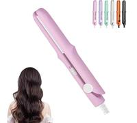 Pipiup Curling Iron,Pipipup Mini Dual Purpose Curling Iron,Hair Curler and Straightener 2 in 1,Portable USB Ceramic CurlingIron for Short Hair and Long Hair for Trave (Pink)