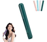 Pipiup Curling Iron, Pipiup Mini Dual Purpose Curling Iron, Hair Curler and Straightener 2 in 1, Portable USB Mini Ceramic CurlingIron for Short Thin Fine Hair (Green)