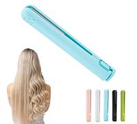 Pipiup Curling Iron,Pipiup Mini Dual Purpose Curling Iron,Portable Ceramic Wireless Auto Rotation Curling Irons,for Short & Long Hair (Blue)