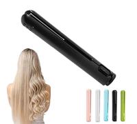 Pipiup Curling Iron,Pipiup Mini Dual Purpose Curling Iron,Portable Ceramic Wireless Auto Rotation Curling Irons,for Short & Long Hair (Black)
