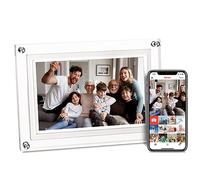 PiPivision 10.1 Inch Acrylic Digital Picture Frame with IPS HD Display Touchscreen, 16GB Memory, Auto-Rotate Function and Frameo APP