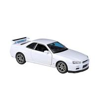 PIPJLCGE Miniature Replica Car Model 1:24 for nissan skyline gtr r34 static simulation alloy replica car model living room decoration collection Scale Die-cast Vehicle(White)