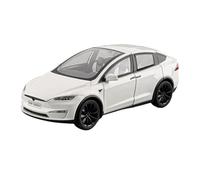 PIPJLCGE Miniature Replica Car Model 1:24 For Tesla X Suv Mini Simulation Alloy Car Model Bookshelf Ornaments Decoration Collection Scale Die-cast Vehicle(White)