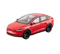 PIPJLCGE Miniature Replica Car Model 1:24 For Tesla X Suv Mini Simulation Alloy Car Model Bookshelf Ornaments Decoration Collection Scale Die-cast Vehicle(Red)
