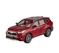 PIPJLCGE Miniature Replica Car Model 1:24 For Toyota Highlander Static Simulation Alloy Replica Car Model Living Room Decoration Collection Scale Die-cast Vehicle(Red)