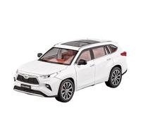 PIPJLCGE Miniature Replica Car Model 1:24 For Toyota Highlander Static Simulation Alloy Replica Car Model Living Room Decoration Collection Scale Die-cast Vehicle(White)