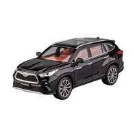 PIPJLCGE Miniature Replica Car Model 1:24 For Toyota Highlander Suv Miniature Static Alloy Die-cast Car Model Bookshelf Ornaments Decoration Scale Die-cast Vehicle(Black)