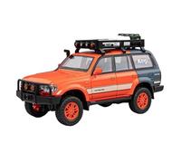 PIPJLCGE Miniature Replica Car Model 1/24 For Toyota Land Cruiser Lc80 Static Scale Zinc Alloy Die-casting Home Model Car Ornaments Decoration Scale Die-cast Vehicle(Orange)