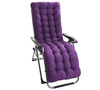 PIPOEI Relaxation Deck Chair Pad Lounger for Travel, 8cm Thick Breathable Deck Chair, Lightweight Sun Lounger for Patio Indoor Outdoor Reclining Cushion - 155x48x8cm(No Deck Chair)(Color:Purple)
