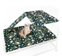 pipohren Fitted Liners for Ferret Nation & Critter Nation Cages, Adorable Cartoon Animal Print Design for Ferrets, Chinchillas, Rats, Rabbits & Other Small Pets (Single Unit Combo)