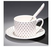 PIPONS Ceramic Mug 220ml/7.4 Oz, Beautiful Matte Glazed Tea Cup Coffee Mug with Saucer Spoon Set Gift, Cappuccino Cup (Color: B)