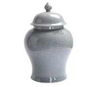 PIPONS Chinese Style Ginger Jar Ceramic Grey Ginger Jar With Lid Storage Jar Decorative Porcelain Jars Temple Jar With Lids Flower Vases Tea Storage Jar (Color : A, Size : 32.5 * 20.5cm)