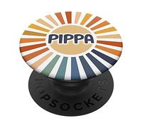 Pippa Name Retro Vintage 60s 70s Sunburst Pippa PopSockets Swappable PopGrip