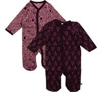 PIPPI Baby 2er Pack Schlafanzug Aufdruck, Langarm Mit Füßen Sleepsuit, Purple (Lilac 600), 30 (Size: 56)