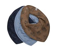 PIPPI Baby Bandana Bib Boy-AOP (3-Pack) Triangle, Ashley Blue, One Size (Pack of 3)