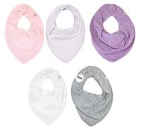 Pippi Baby_Boy's Bandana Bib-Solid (5-Pack) Neckerchief, Princess Rose, One Size (Pack of 5)